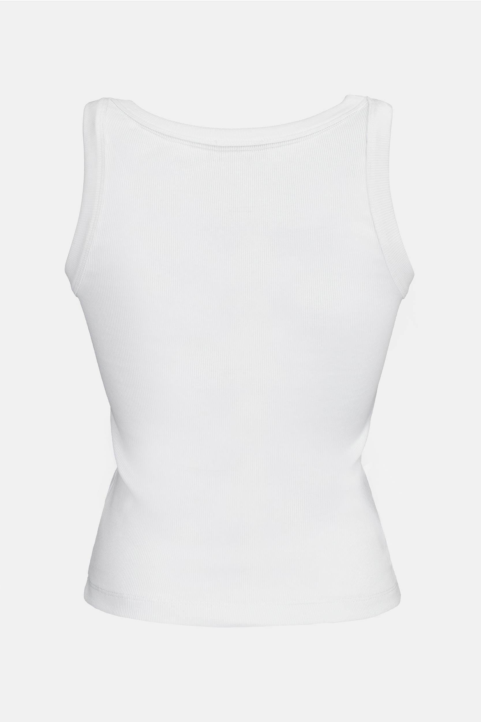 Kadın Geniş Askılı Fitilli Pamuklu Basic Atlet - Beyaz