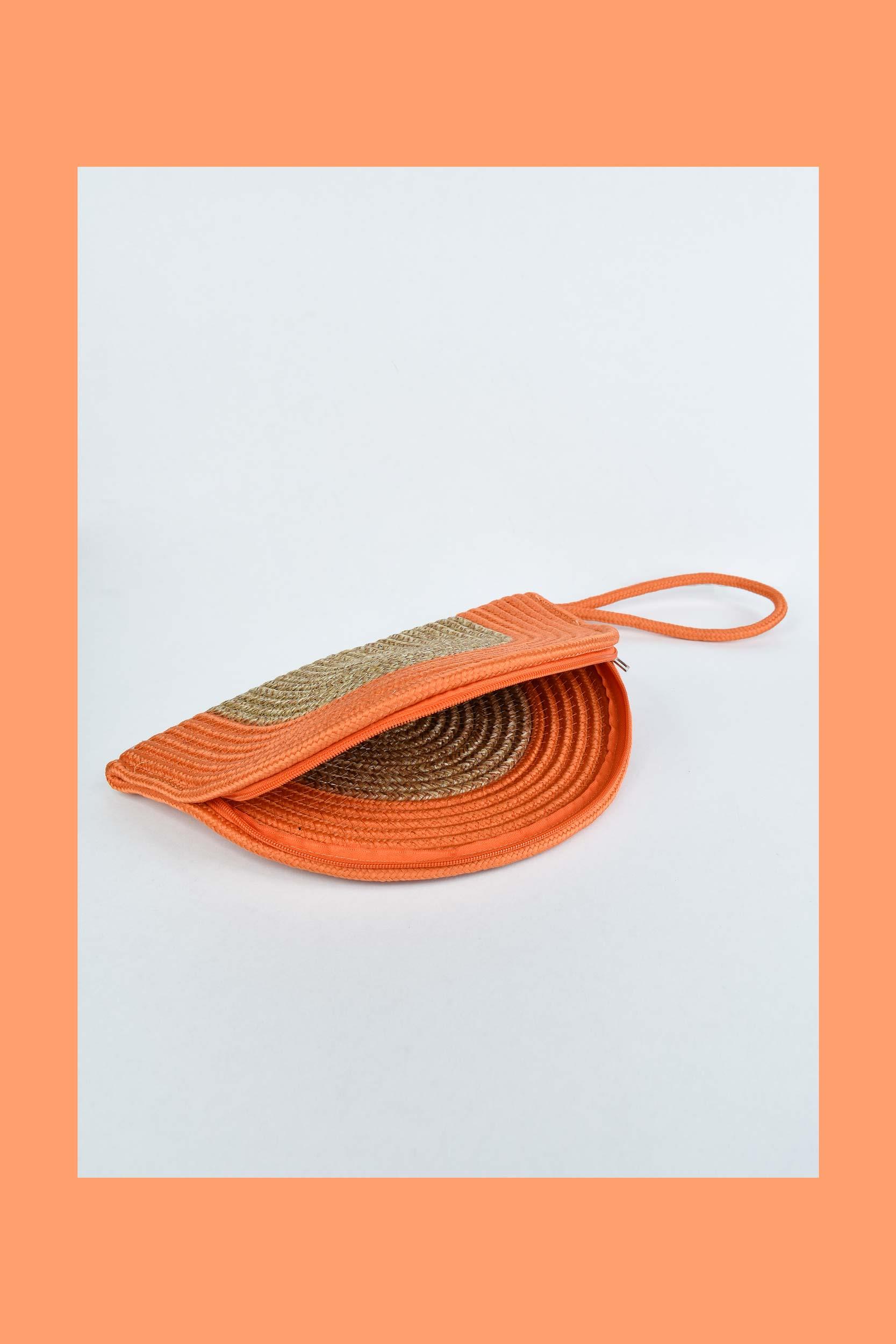 Kadın Hasır El Çantası - Turuncu