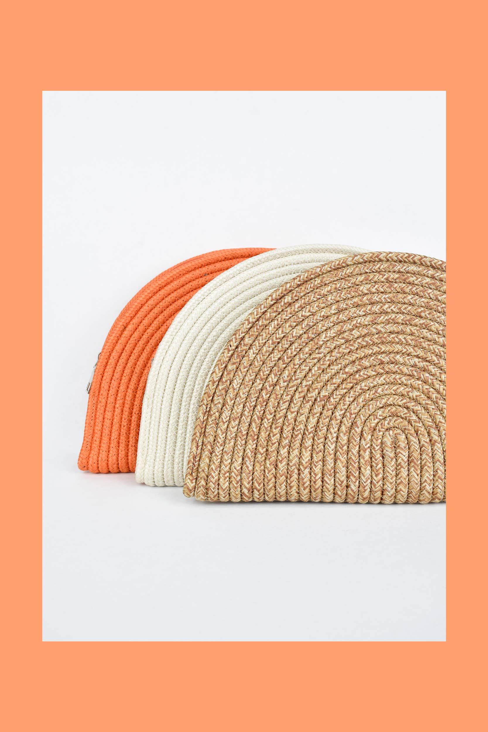 Kadın Hasır El Çantası - Turuncu