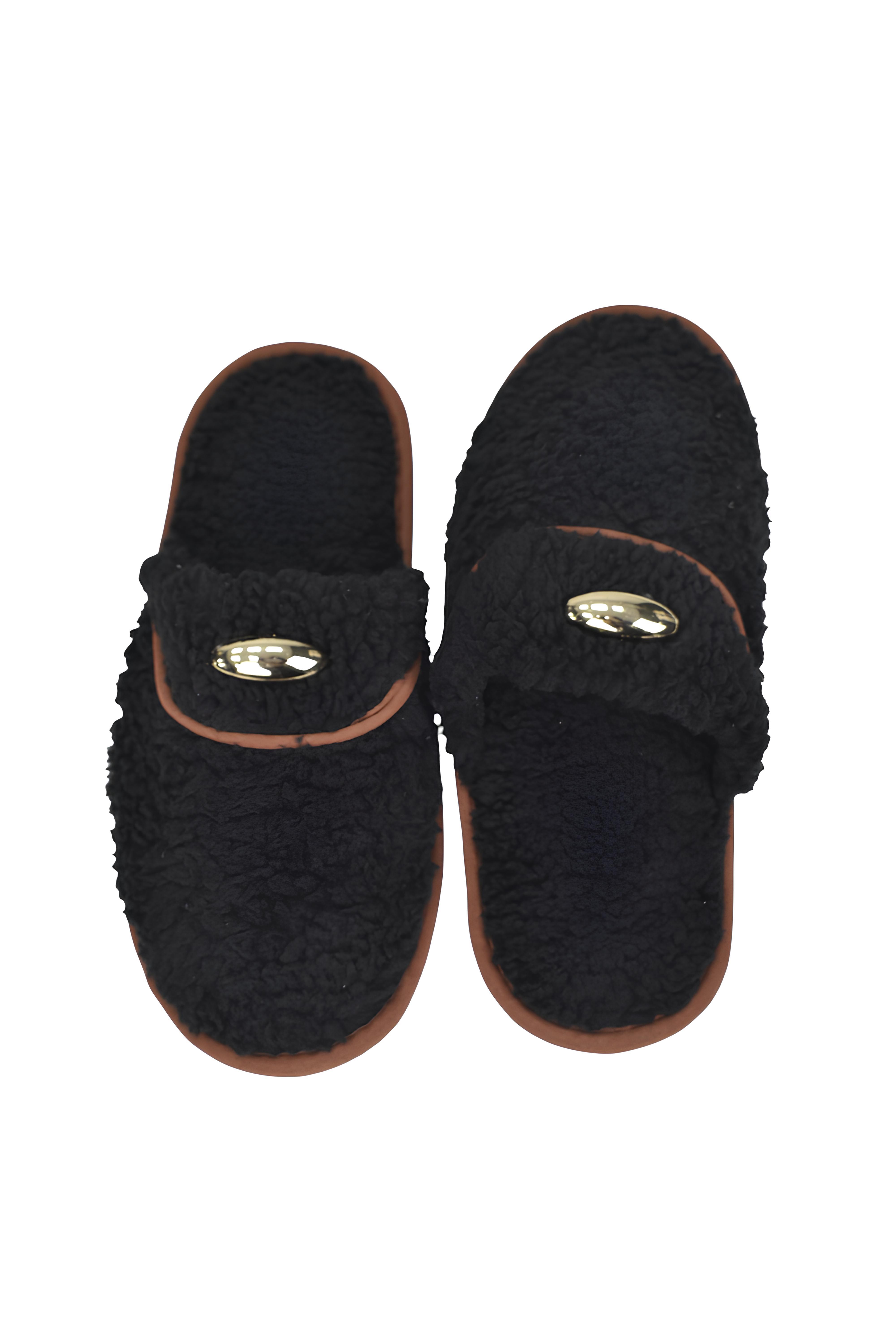 Kadın Kışlık Ev Terliği - Siyah