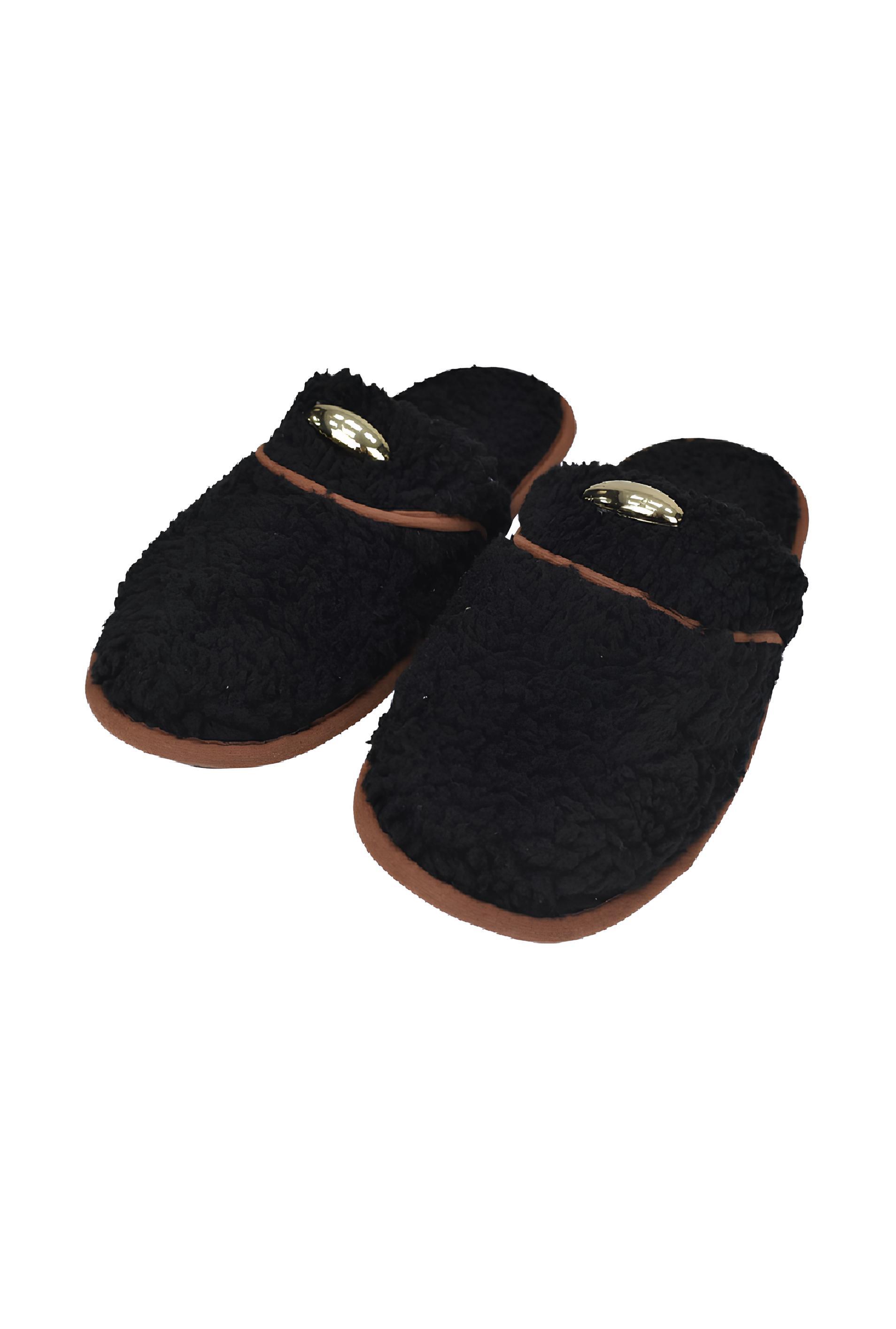 Kadın Kışlık Ev Terliği - Siyah