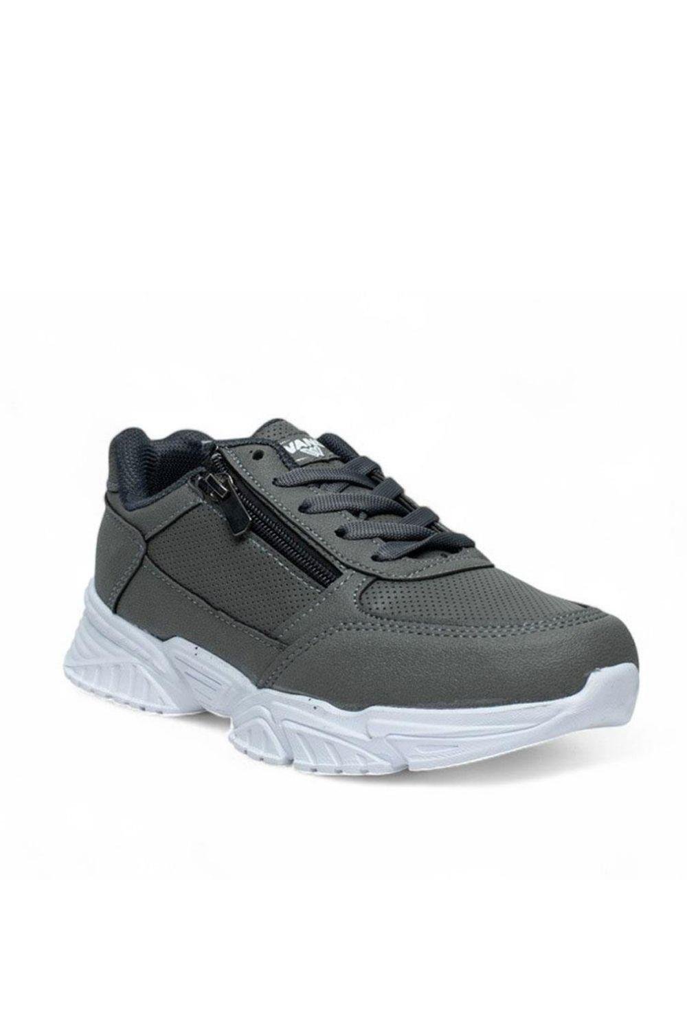 Kadın Sneaker Kalın Taban Fermuar Detaylı Spor Ayakkabı - Füme