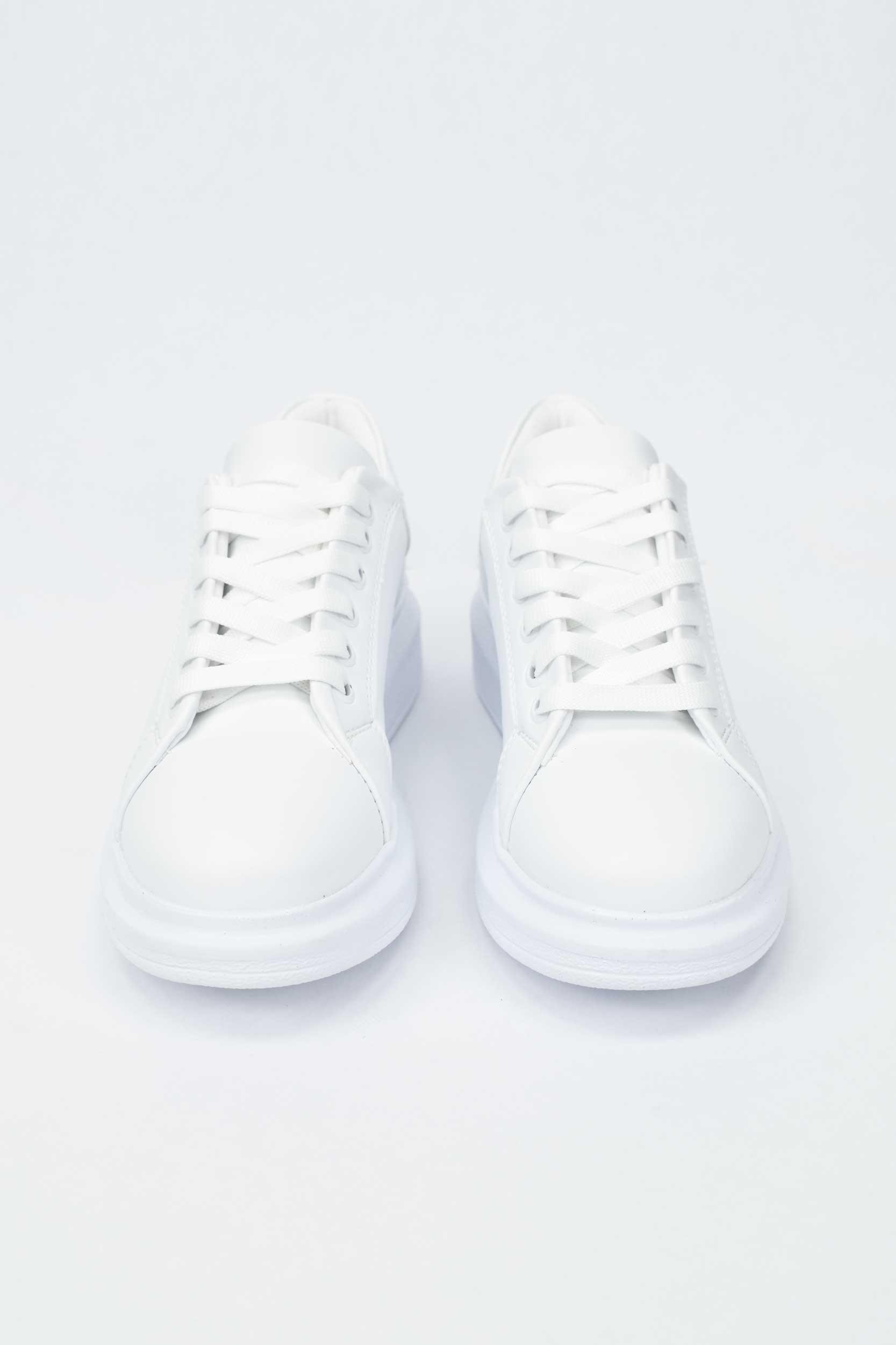 Kadın Yüksek Tabanlı Sneaker- Beyaz