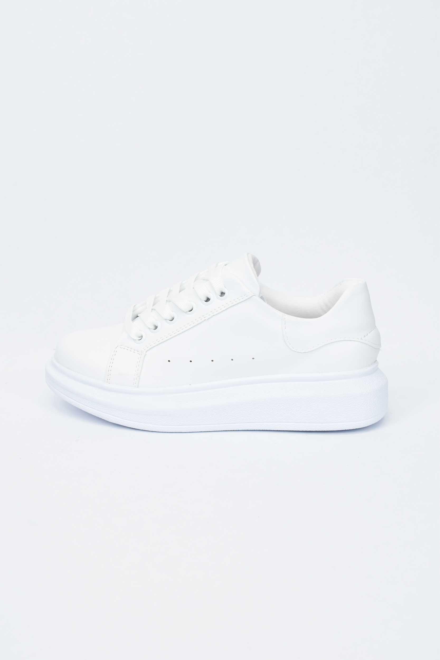 Kadın Yüksek Tabanlı Sneaker- Beyaz