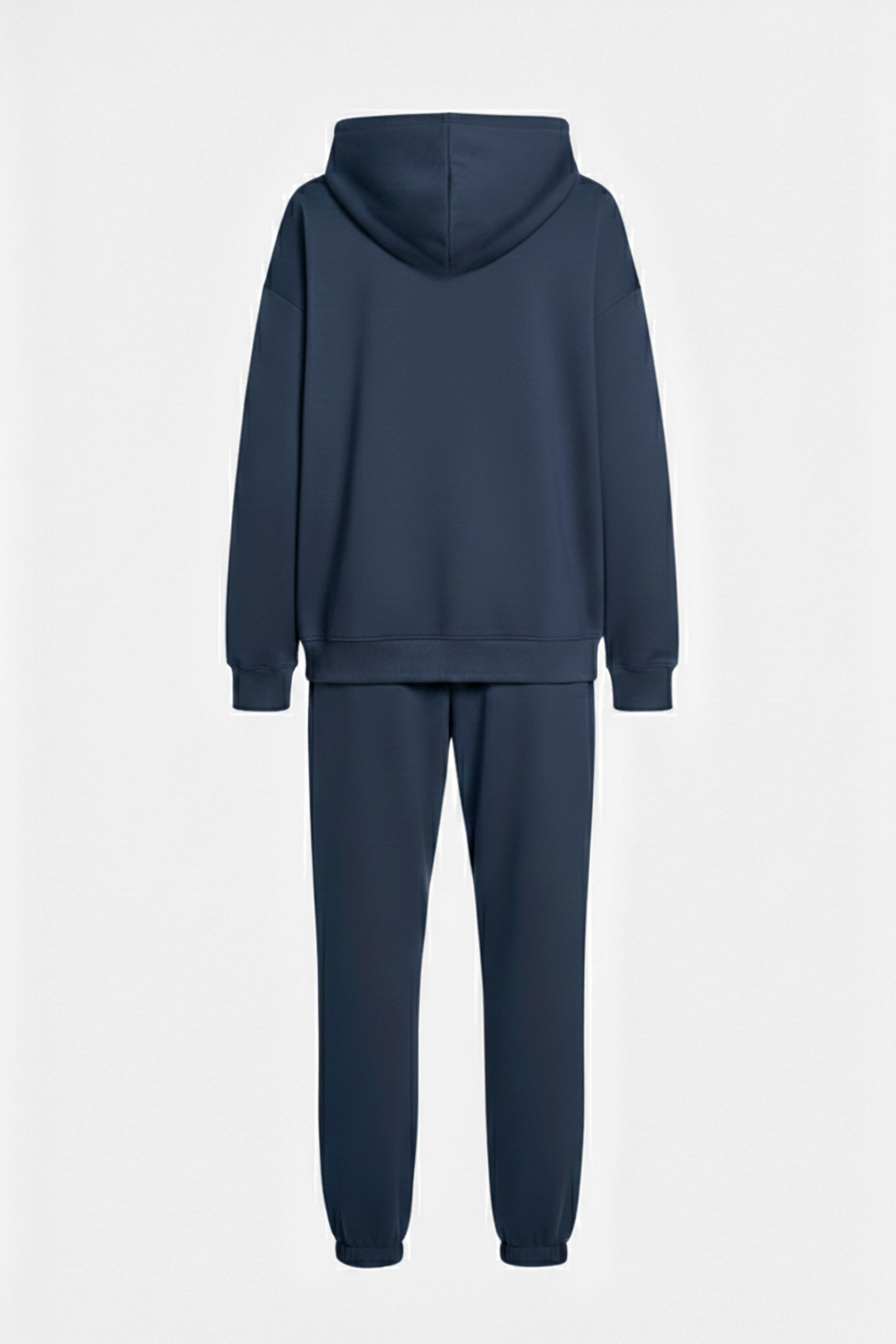 Kapüşonlu Cep Detaylı İki İplik Eşofman Takımı – Lacivert