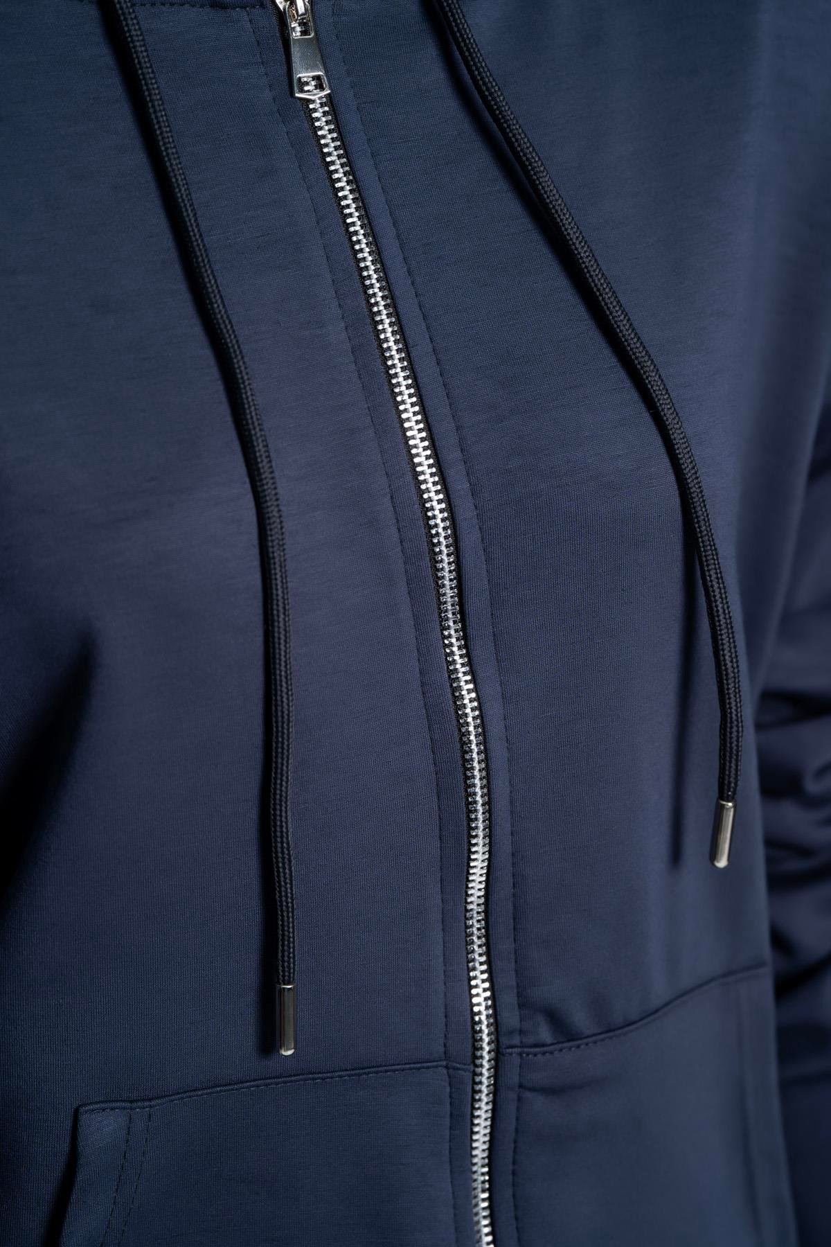 Kapüşonlu Fermuarlı Modal Kumaş Eşofman Takımı –İndigo