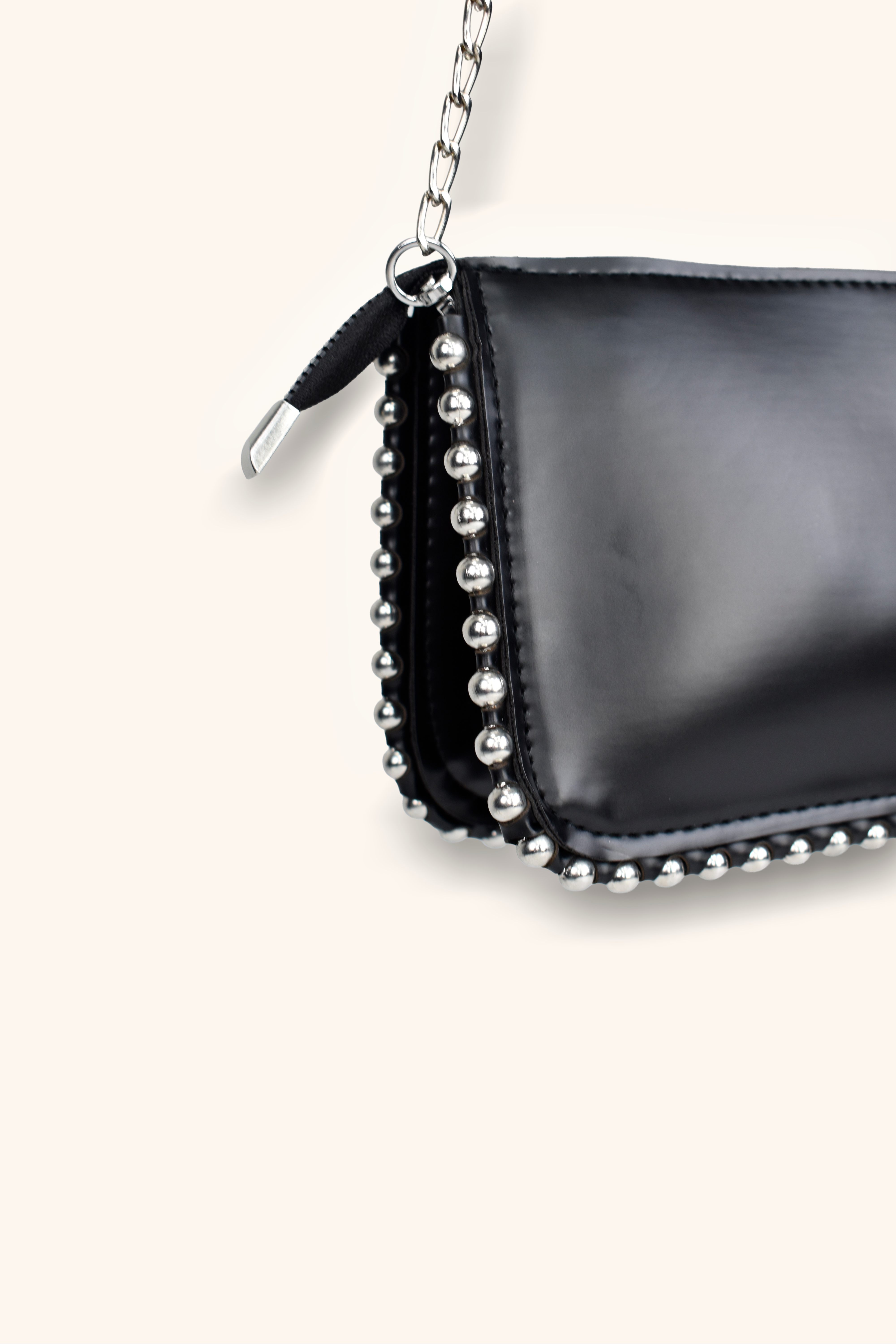 Mini Boncuklu Çanta - Siyah