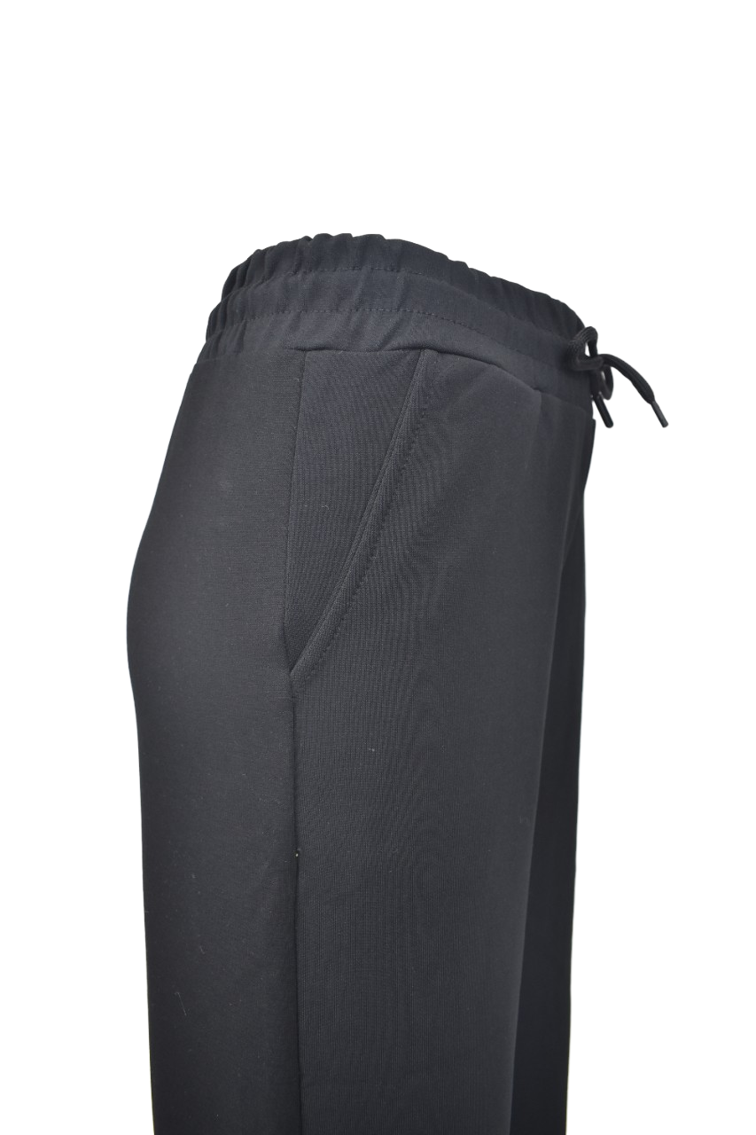 Modal Kumaş Bol Paça Cepli Eşofman Altı - Siyah