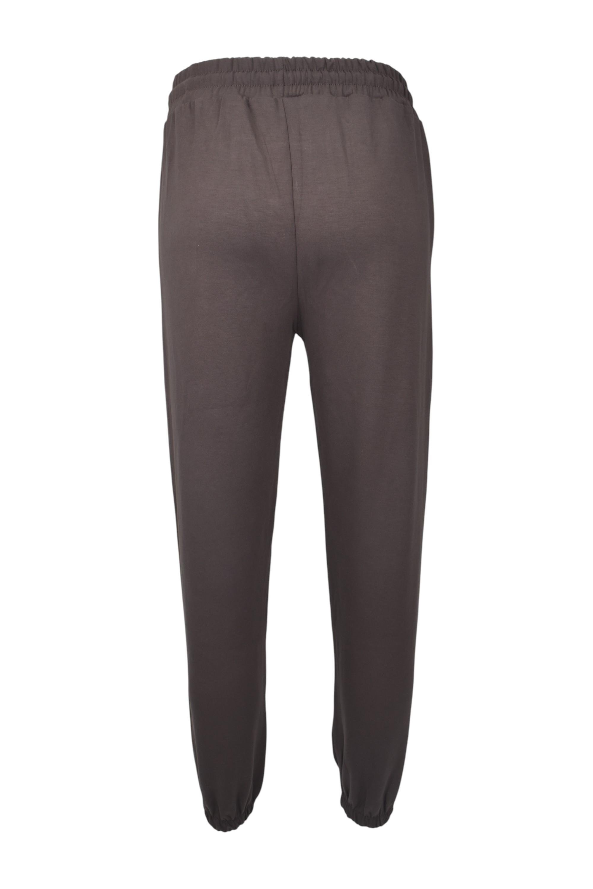 Modal Kumaş Lastik Paça Cepli Eşofman Altı - Kahverengi