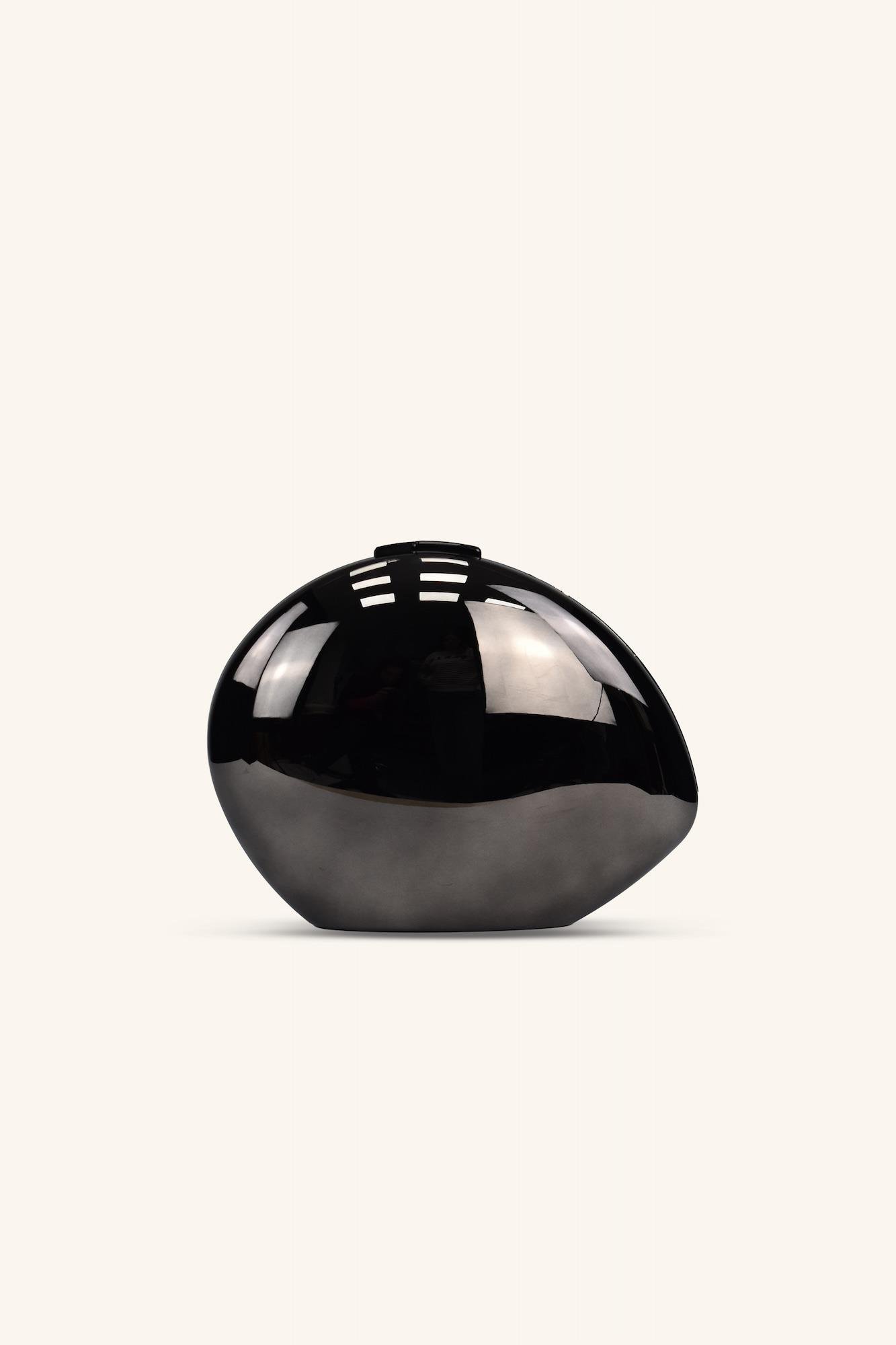 Parlak Metal Abiye Çanta - Siyah