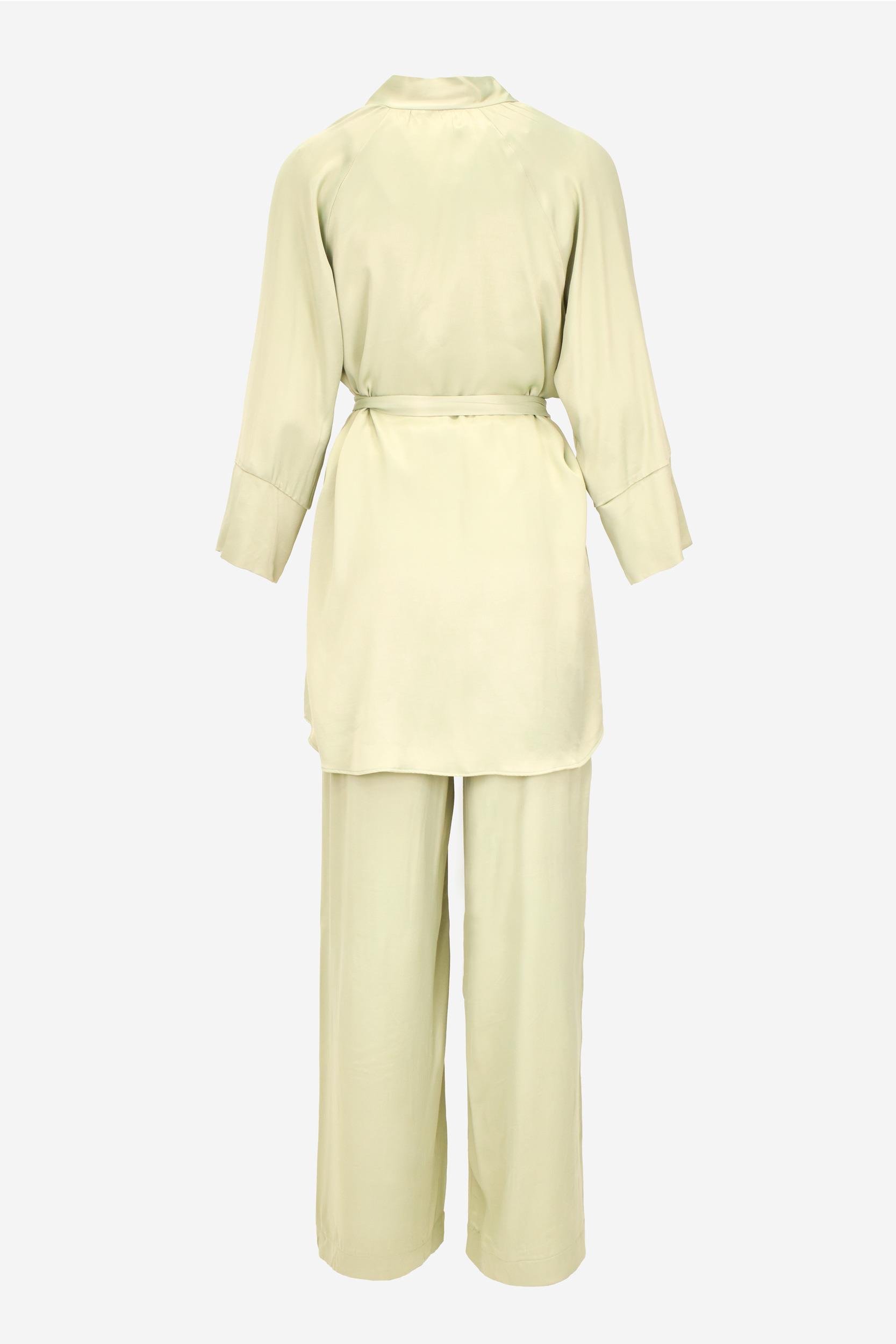 Saten Kimona Takım -Sarı