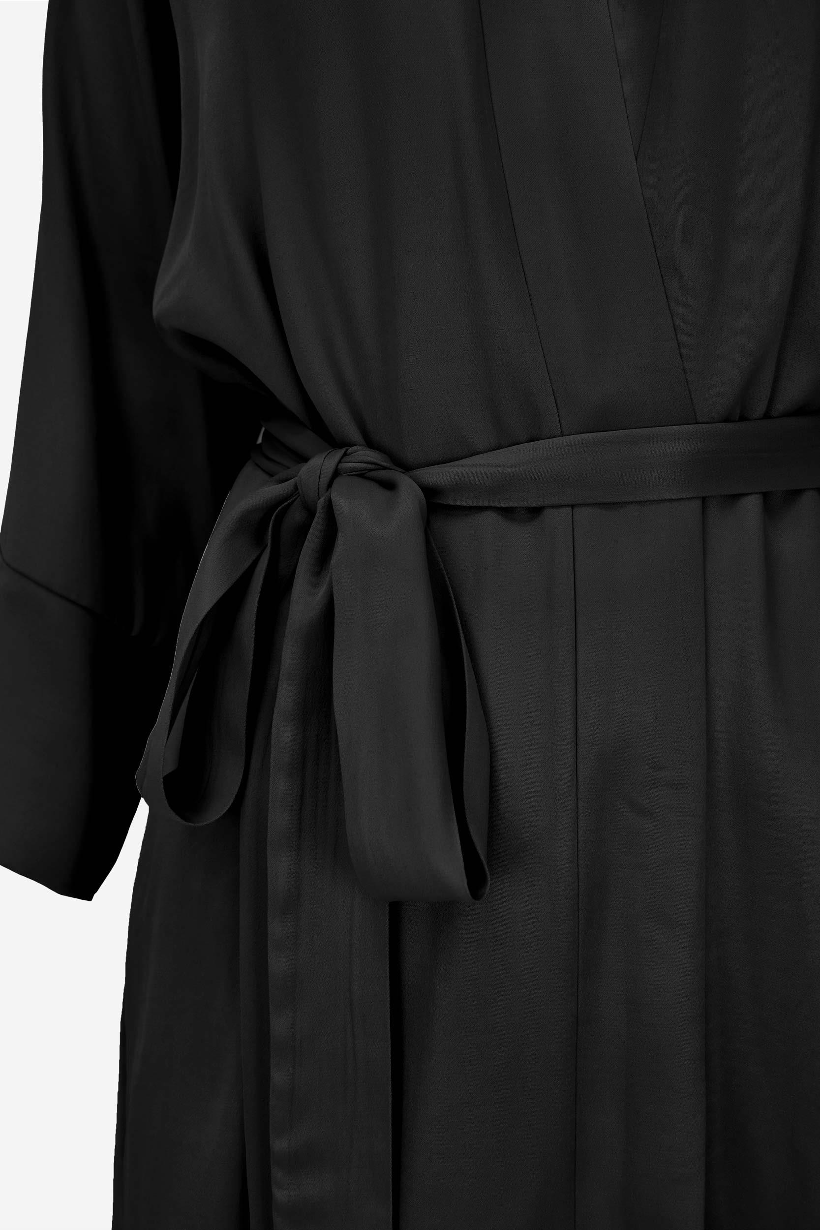 Saten Kimona Takım -Siyah