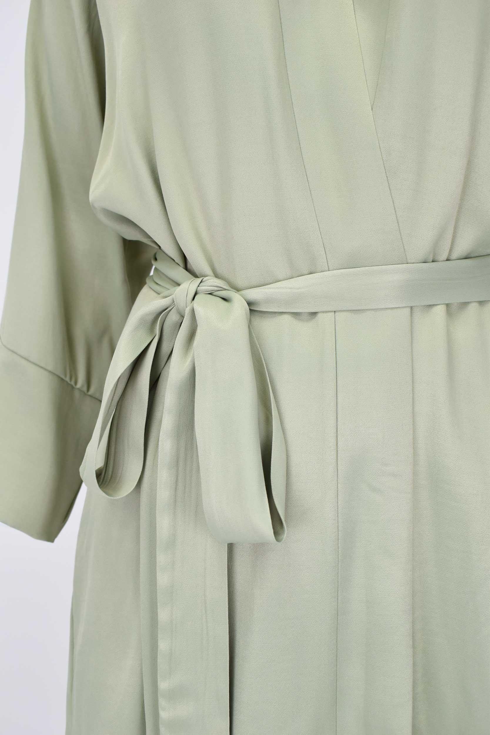 Saten Kimona Takım -Yeşil