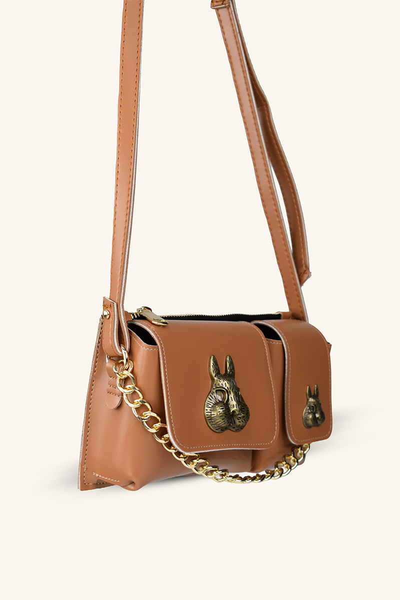 Sincap Aksesuar Detaylı El ve Omuz Çantası - Taba