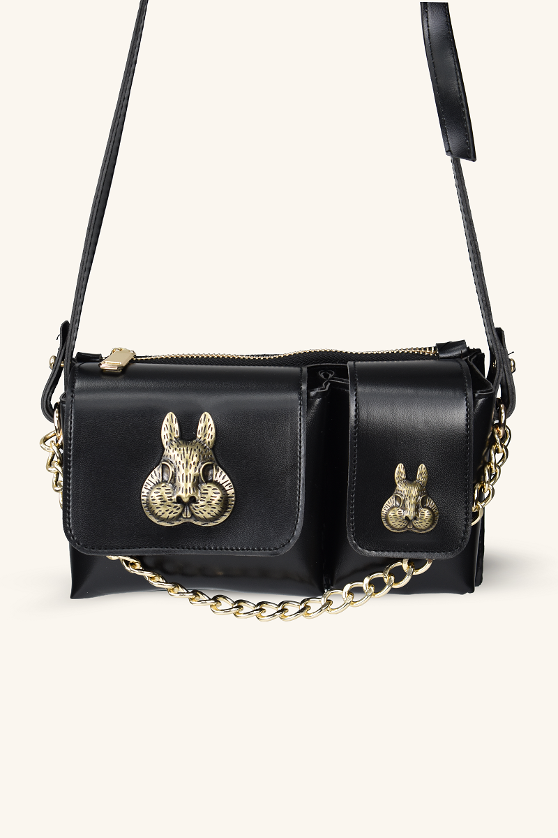 Sincap Aksesuar Detaylı El ve Omuz Çantası - Siyah