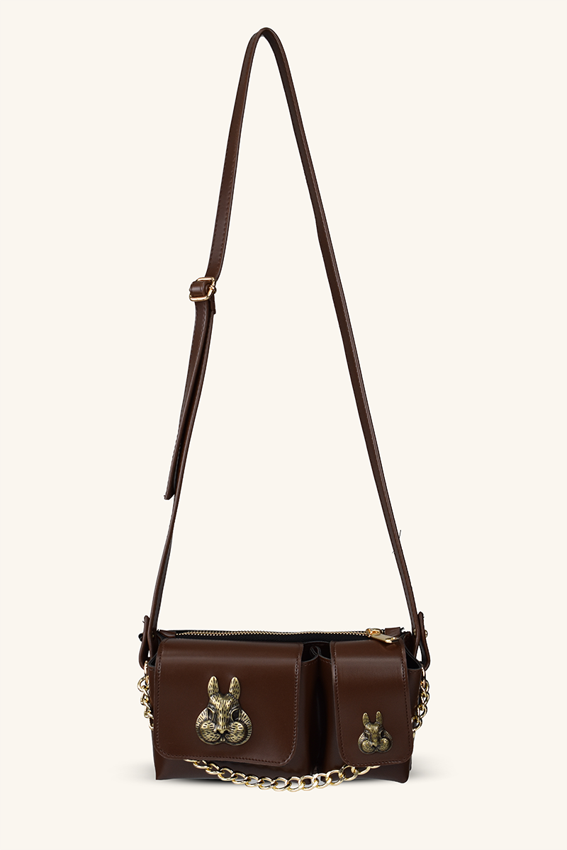 Sincap Aksesuar Detaylı El ve Omuz Çantası - Acı Kahve