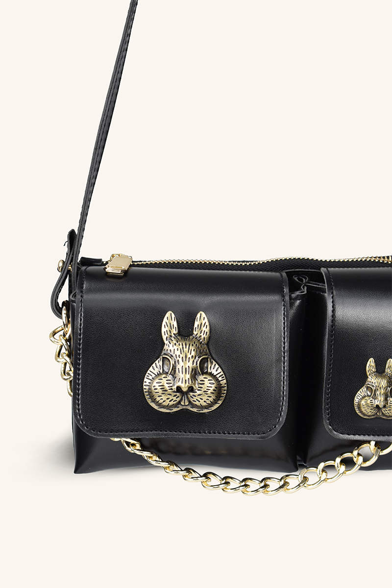 Sincap Aksesuar Detaylı El ve Omuz Çantası - Siyah