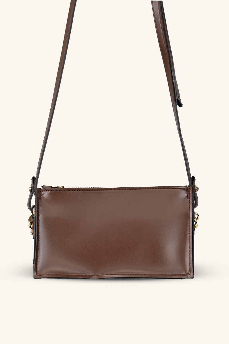 Sincap Aksesuar Detaylı El ve Omuz Çantası - Acı Kahve