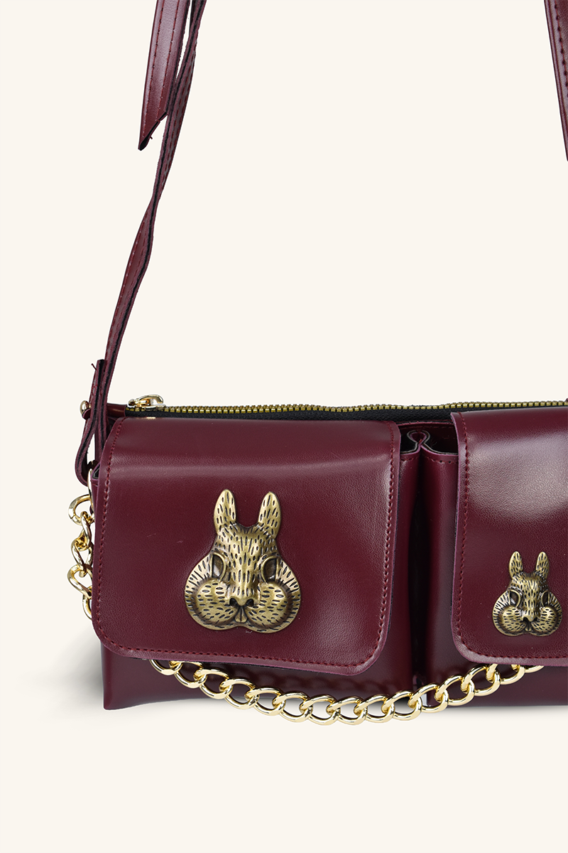 Sincap Aksesuar Detaylı El ve Omuz Çantası - Bordo