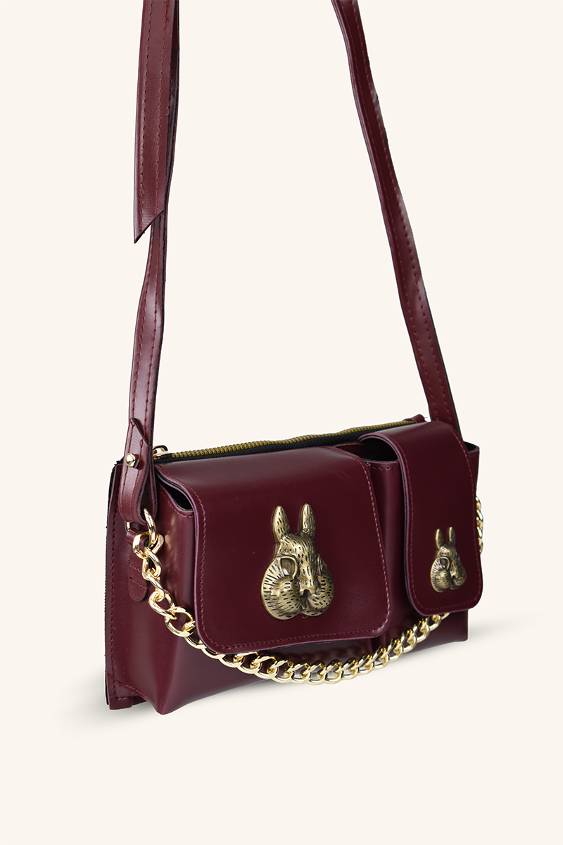 Sincap Aksesuar Detaylı El ve Omuz Çantası - Bordo