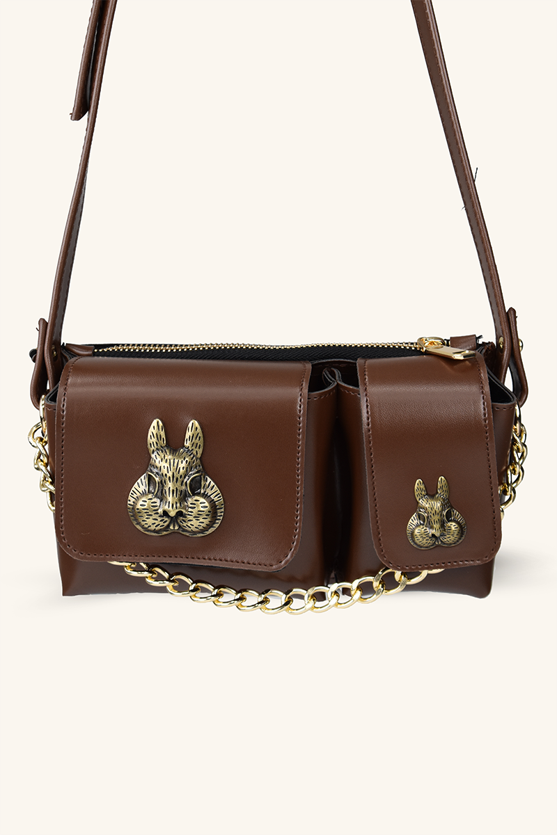 Sincap Aksesuar Detaylı El ve Omuz Çantası - Acı Kahve