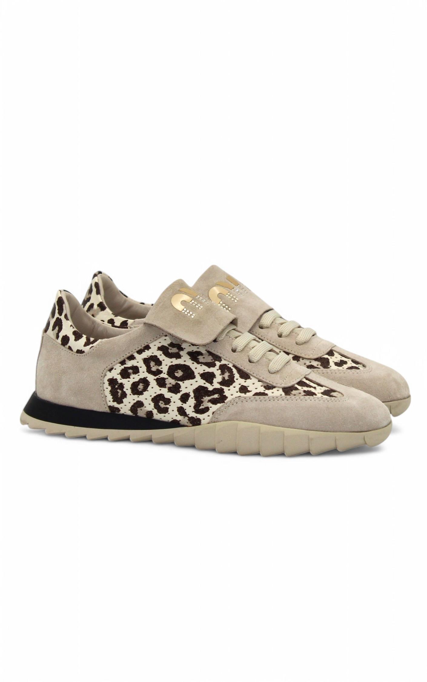 Leopar Desenli Süet Sneaker