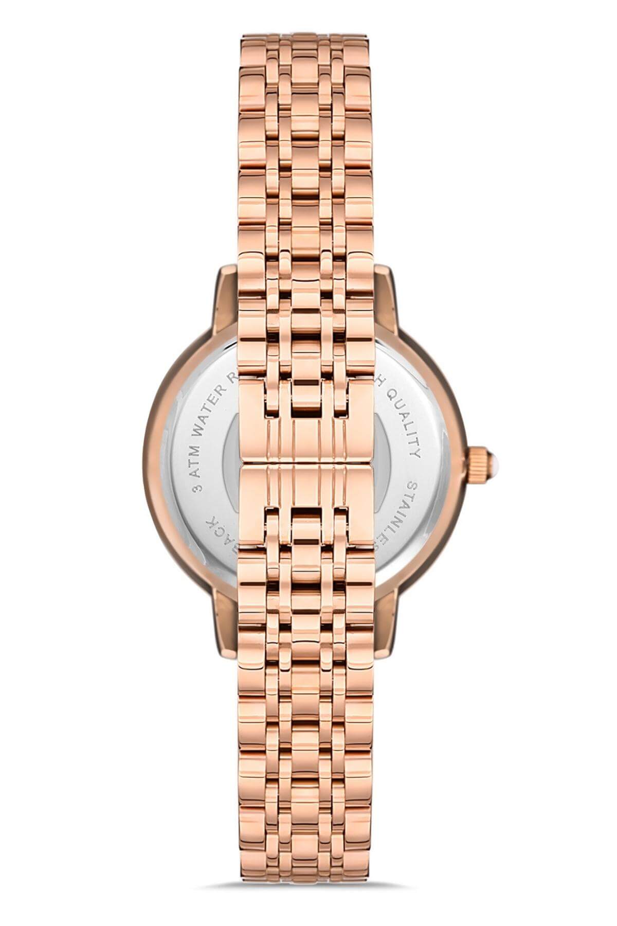 Commes Çelik Örme Kordon Rose Gold Renk Özel Kesim Mineral Cam Kadın Klasik Kol Saati 0369-RRS
