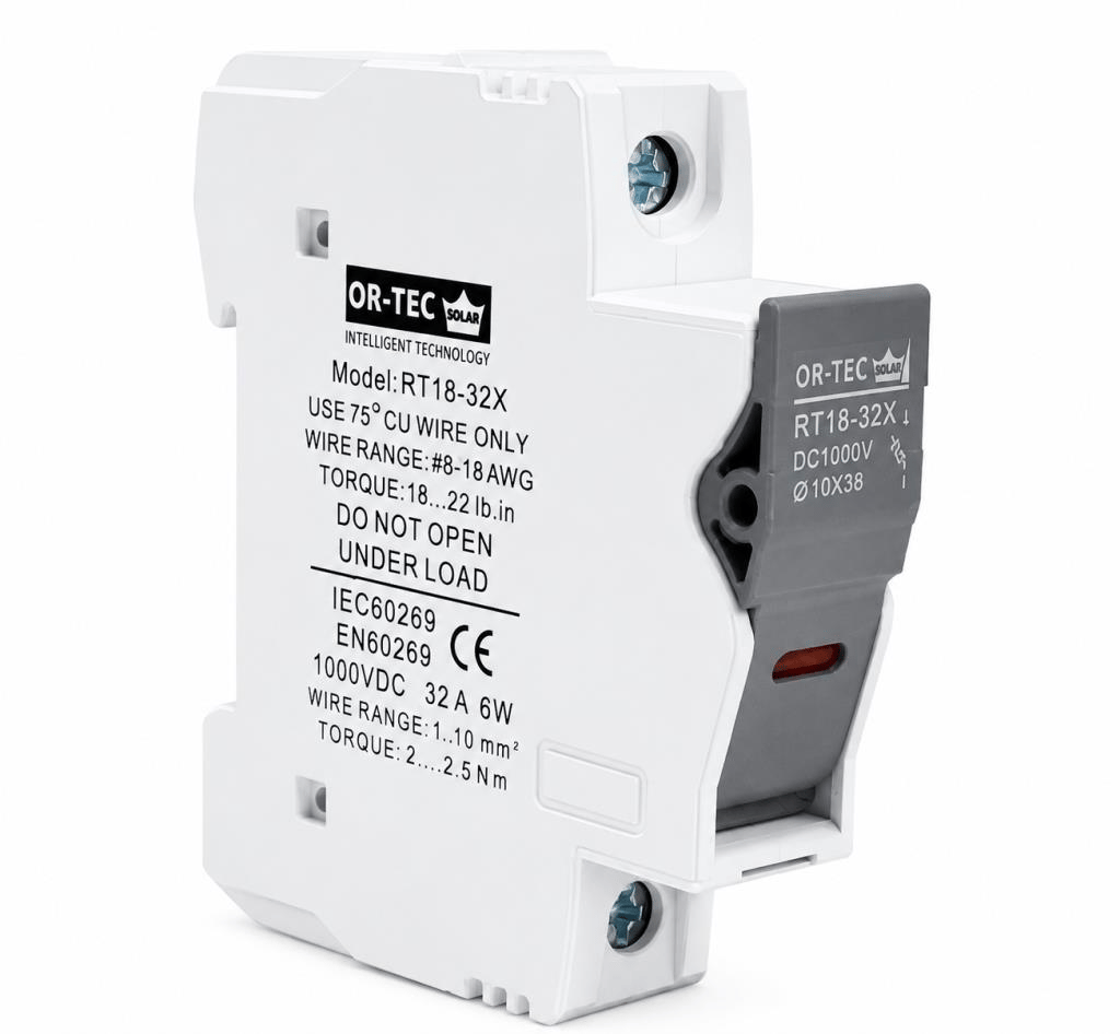 OR-TEC 1000V 32A 10X38 DC Sigorta + Sigorta Yuvası