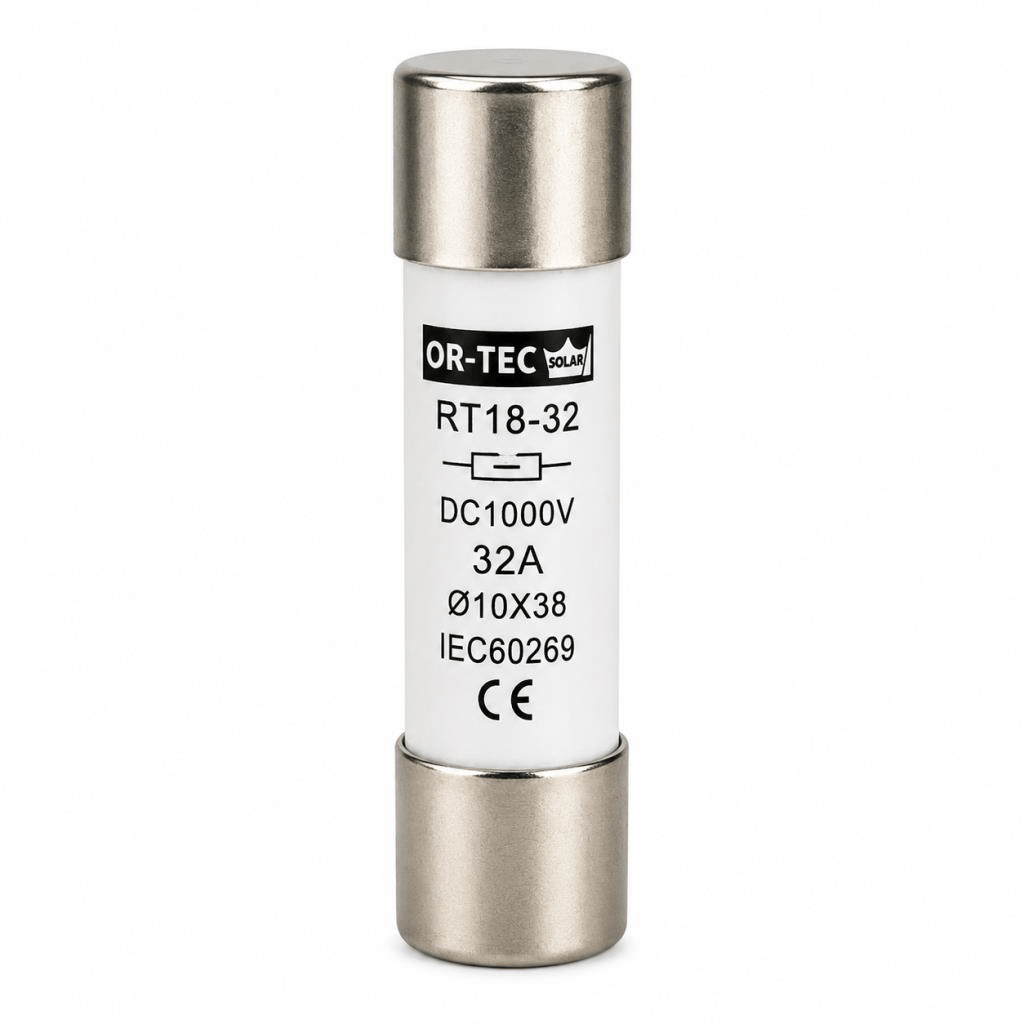 OR-TEC 1000V 32A 10X38 DC Sigorta + Sigorta Yuvası