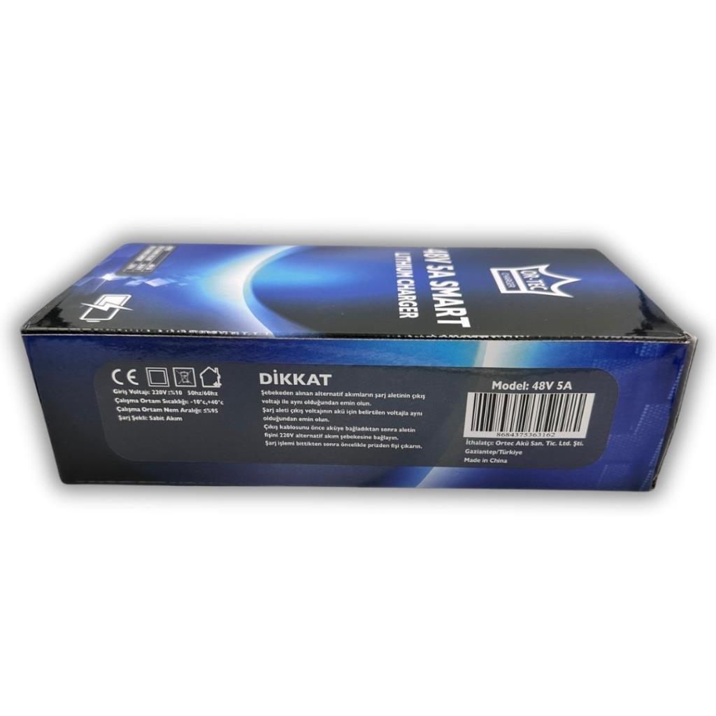 ORTEC 48V 5A Li-Ion ve LiFePO4 Akıllı Lityum Akü Şarj Cihazı