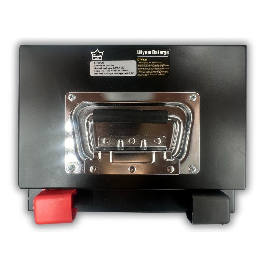 ORTEC 60V 15AH Lityum LiFePO4 Elektrikli Motosiklet Batarya + 60V 5A Lityum Şarj Aleti 