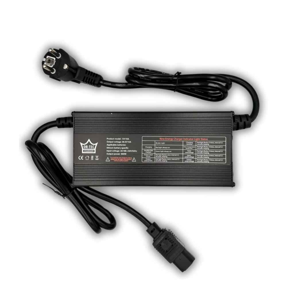 ORTEC 72V 10A Li-Ion ve LiFePO4 Akıllı Lityum Akü Şarj Cihazı