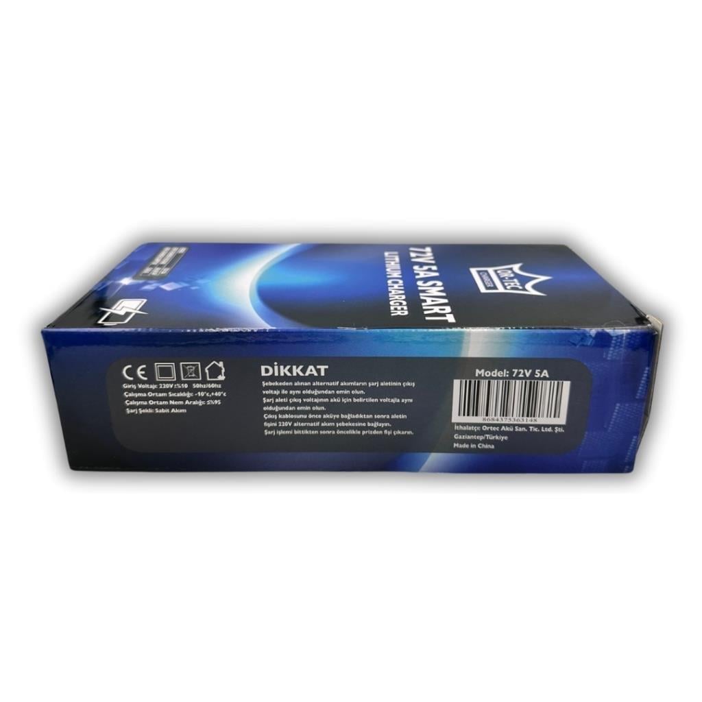 ORTEC 72V 5A Li-Ion ve LiFePO4 Akıllı Lityum Akü Şarj Cihazı
