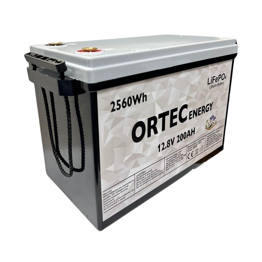 Ortec Solar 12.8 V 200 Ah LiFePO4 Plastik Kasa Batarya
