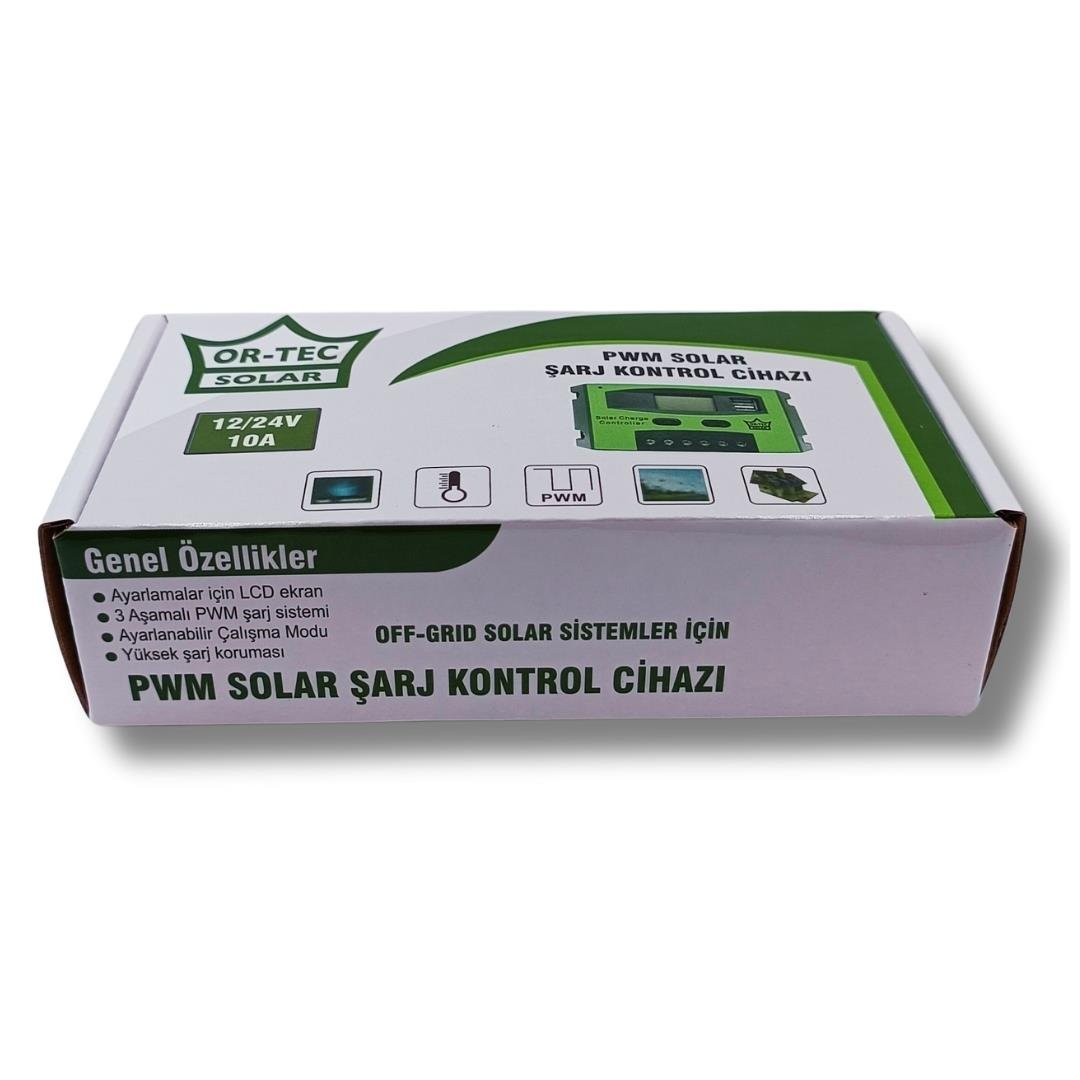 ORTEC SOLAR 12/24V 10A PWM ŞARJ KONTROL CİHAZI