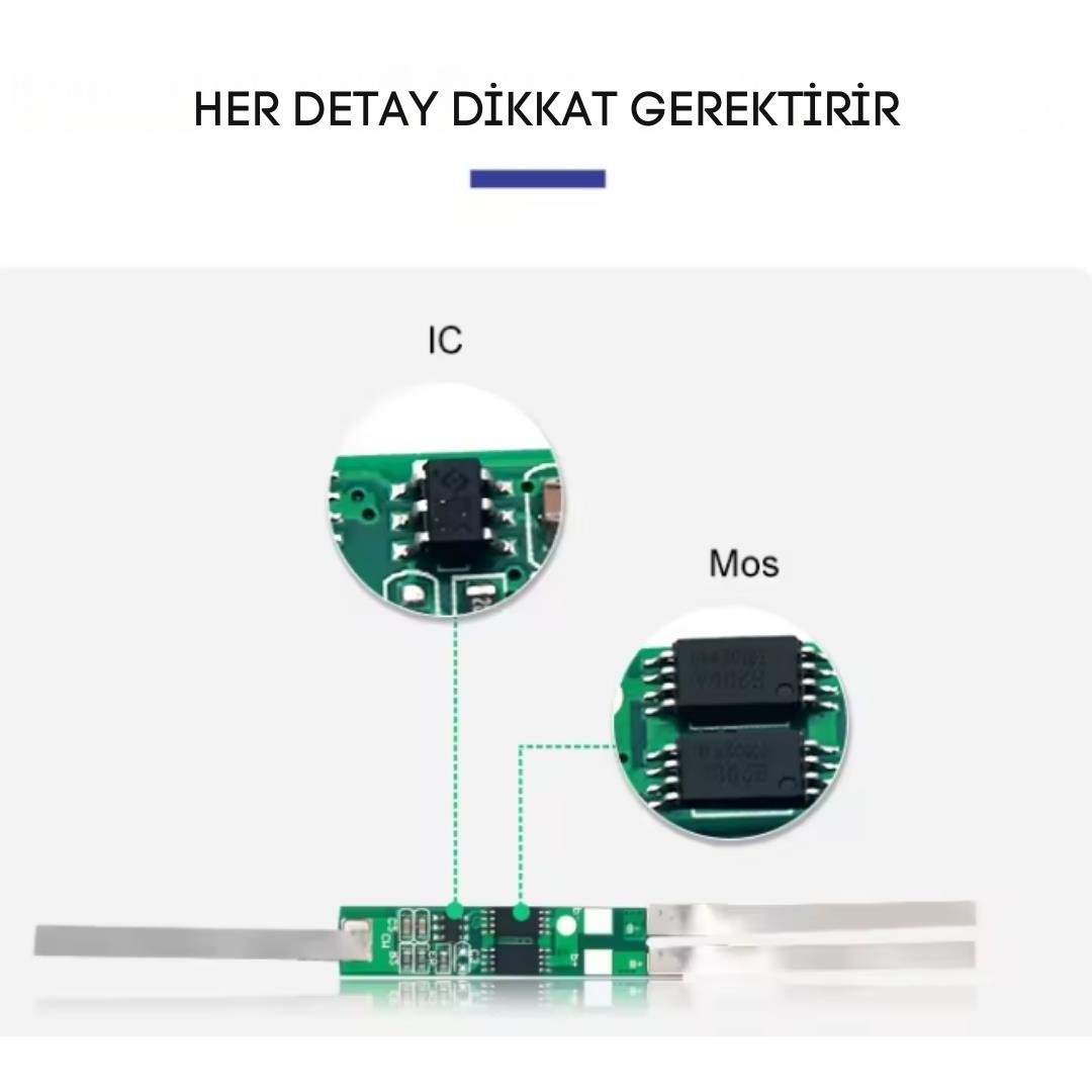 TDT 7.4V 2S 2A Li-ion Pil Koruma Devresi Nikel Şeritli BMS 