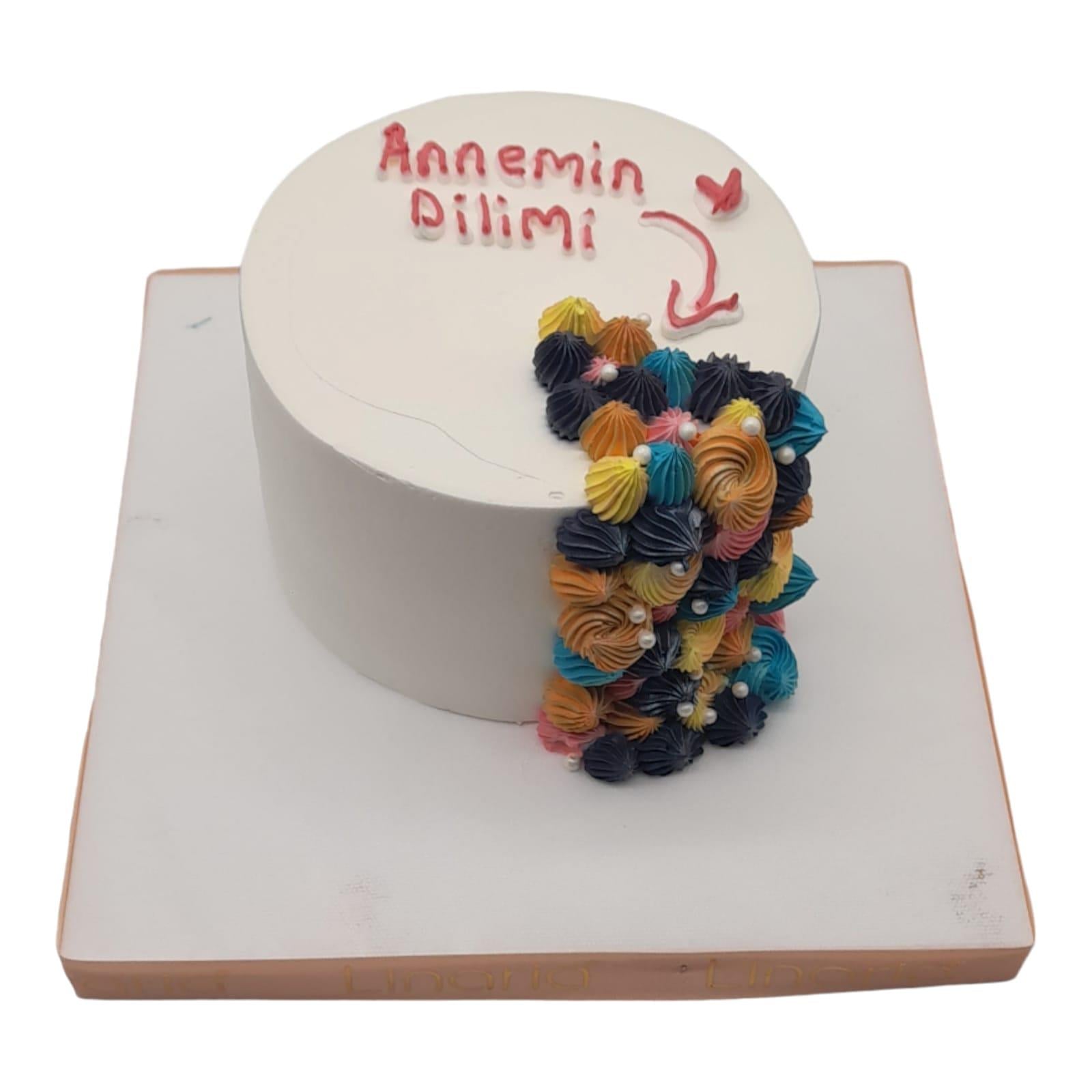 Annemin Dilimi Yazılı Pasta