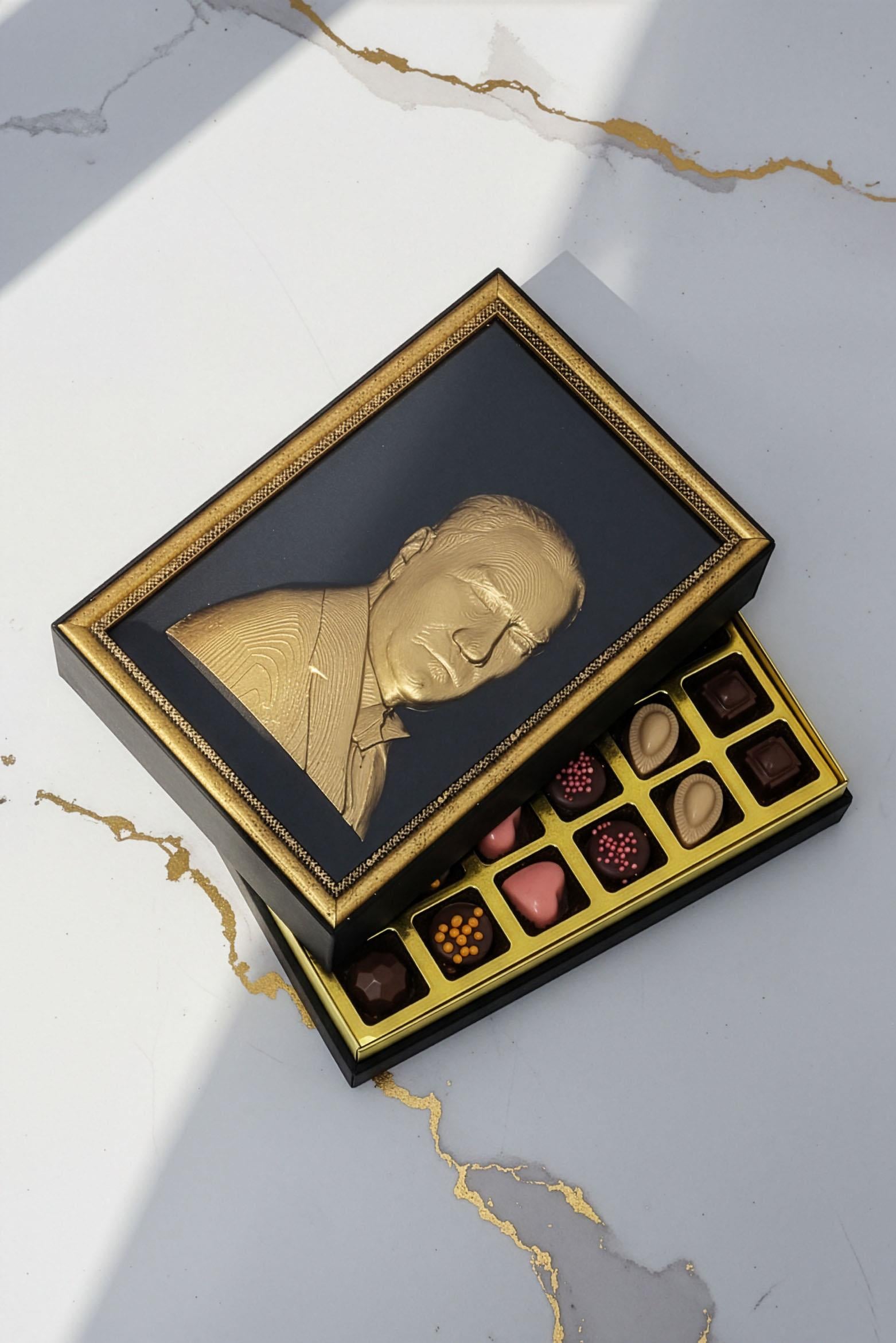 Atatürk Rölyefli Prestij Çikolata Kutusu