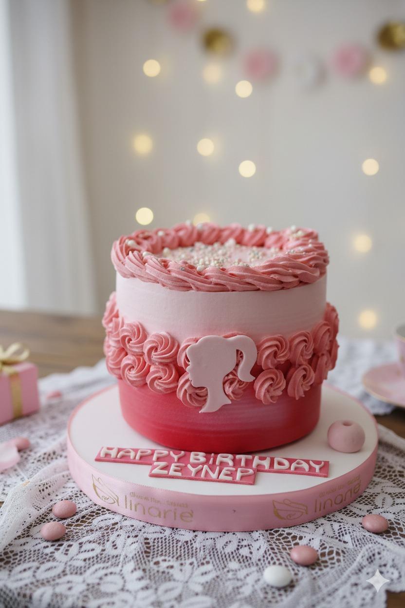 Pembe 4 Yazılı Pasta