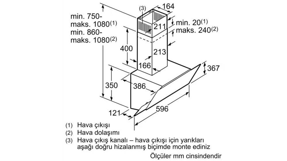 Bosch DWK65AD20R Davlumbaz