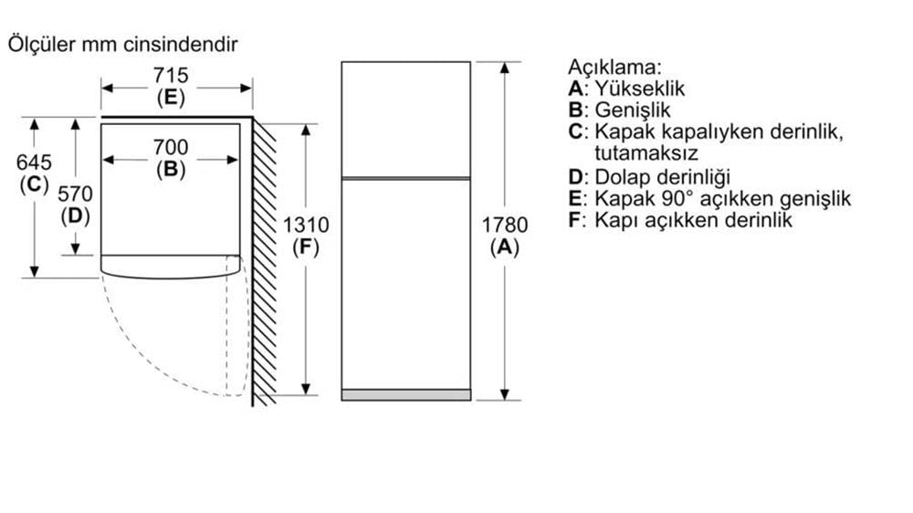 Bosch KDN43NWF0N Buzdolabı