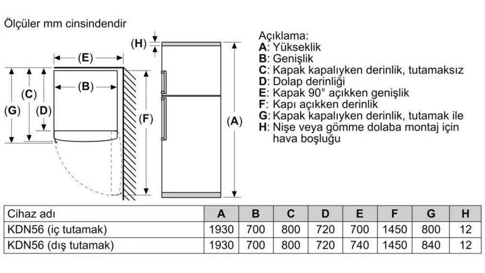 Bosch KDN56XIF0N Buzdolabı