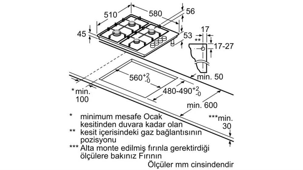 Bosch PBP6C5B82O Ankastre Ocak