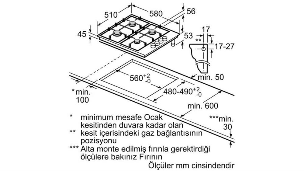 Bosch PBP6C6B82O Ankastre Ocak