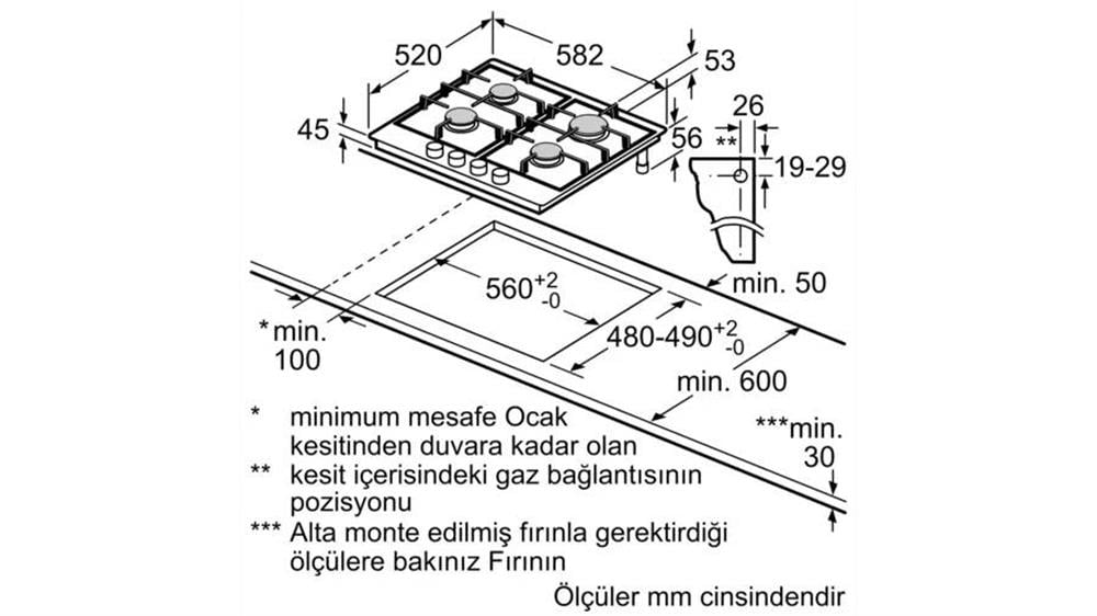 Bosch PCP6A5B90 Ankastre Ocak