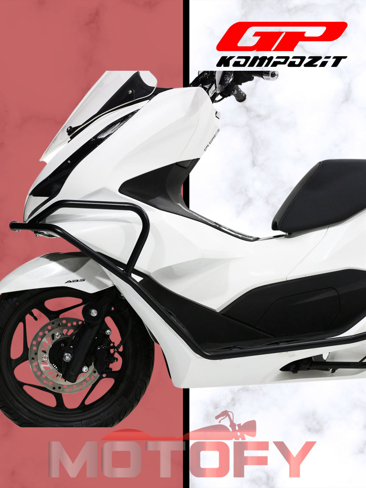  GP Kompozit Honda PCX 125 2021-2024 Uyumlu Koruma Demiri Siyah