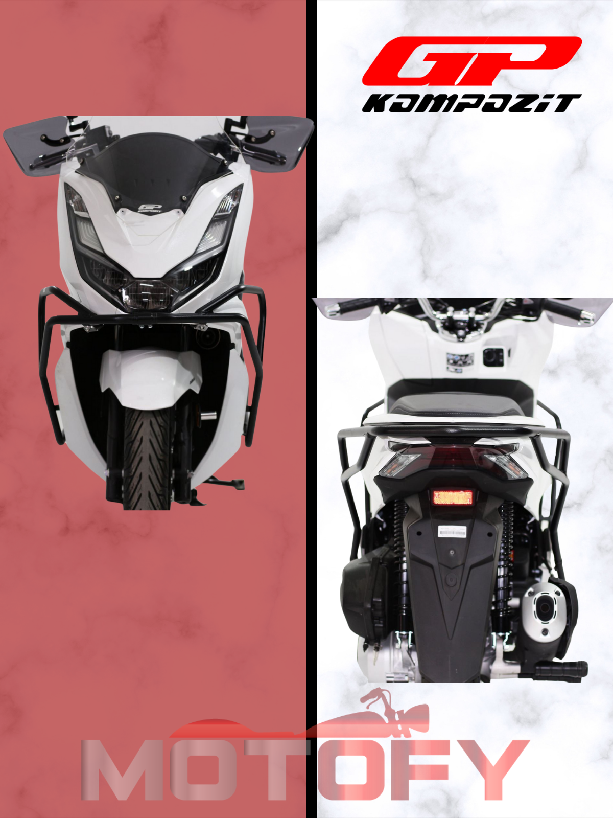  GP Kompozit Honda PCX 125 2021-2024 Uyumlu Koruma Demiri Siyah