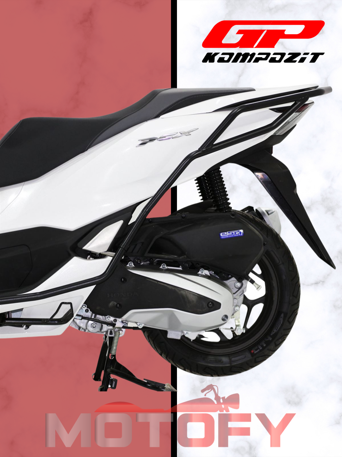  GP Kompozit Honda PCX 125 2021-2024 Uyumlu Koruma Demiri Siyah