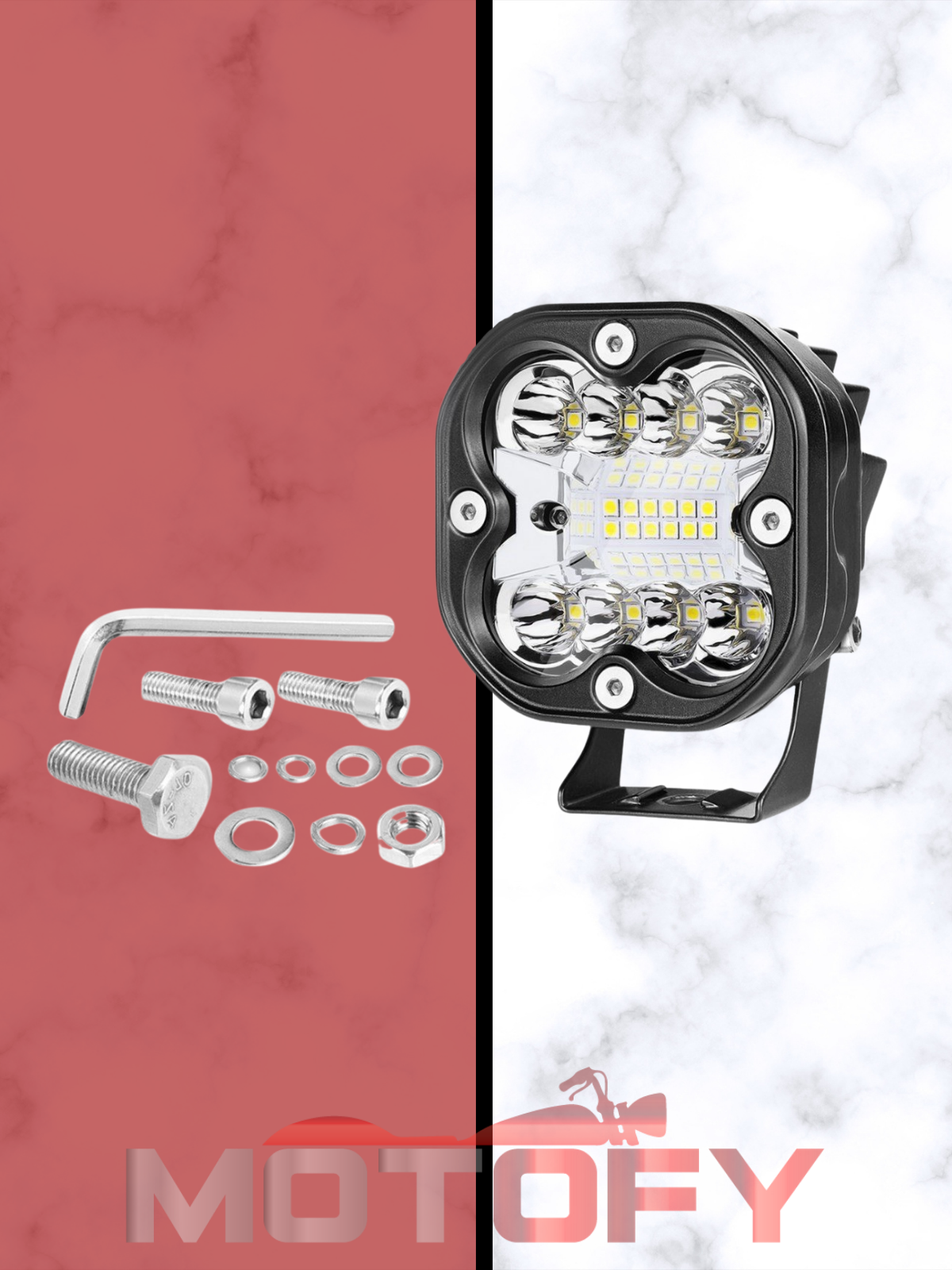 36 WATT 12 LED ÇAKAR MODLU SU GEÇİRMEZ ALİMİNYUM MOTOSİKLET SİS FARI TAKIMI + USB'Lİ BUTON + STANDART BUTON