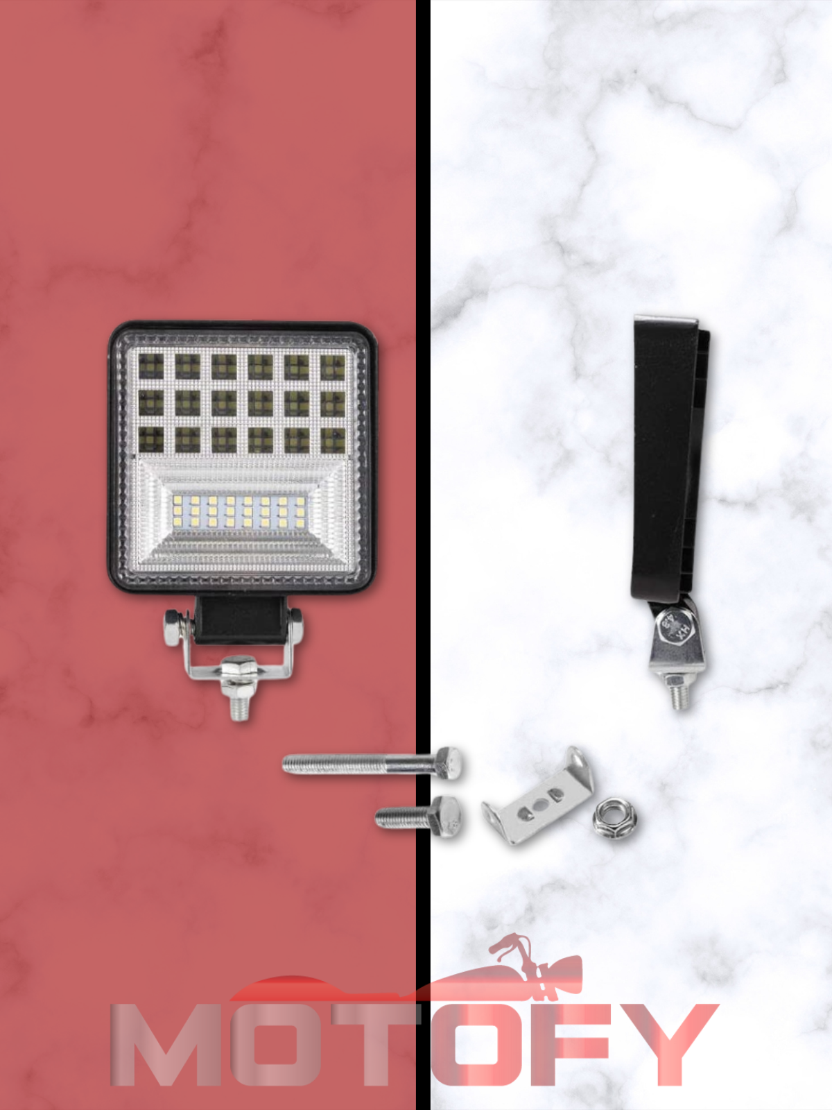 42 LED COMBO AYDINLATMA MOTOSİKLET SİS FARI TAKIMI + USB'Lİ BUTON